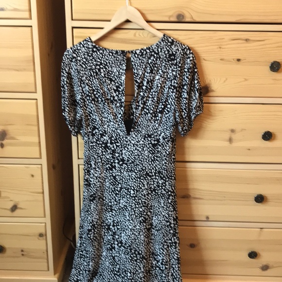Free People Looking For Love Midi Dress In Black and White Animal Print Size 2 - Picture 12 of 13